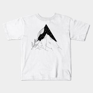 Mountains Over Space Kids T-Shirt